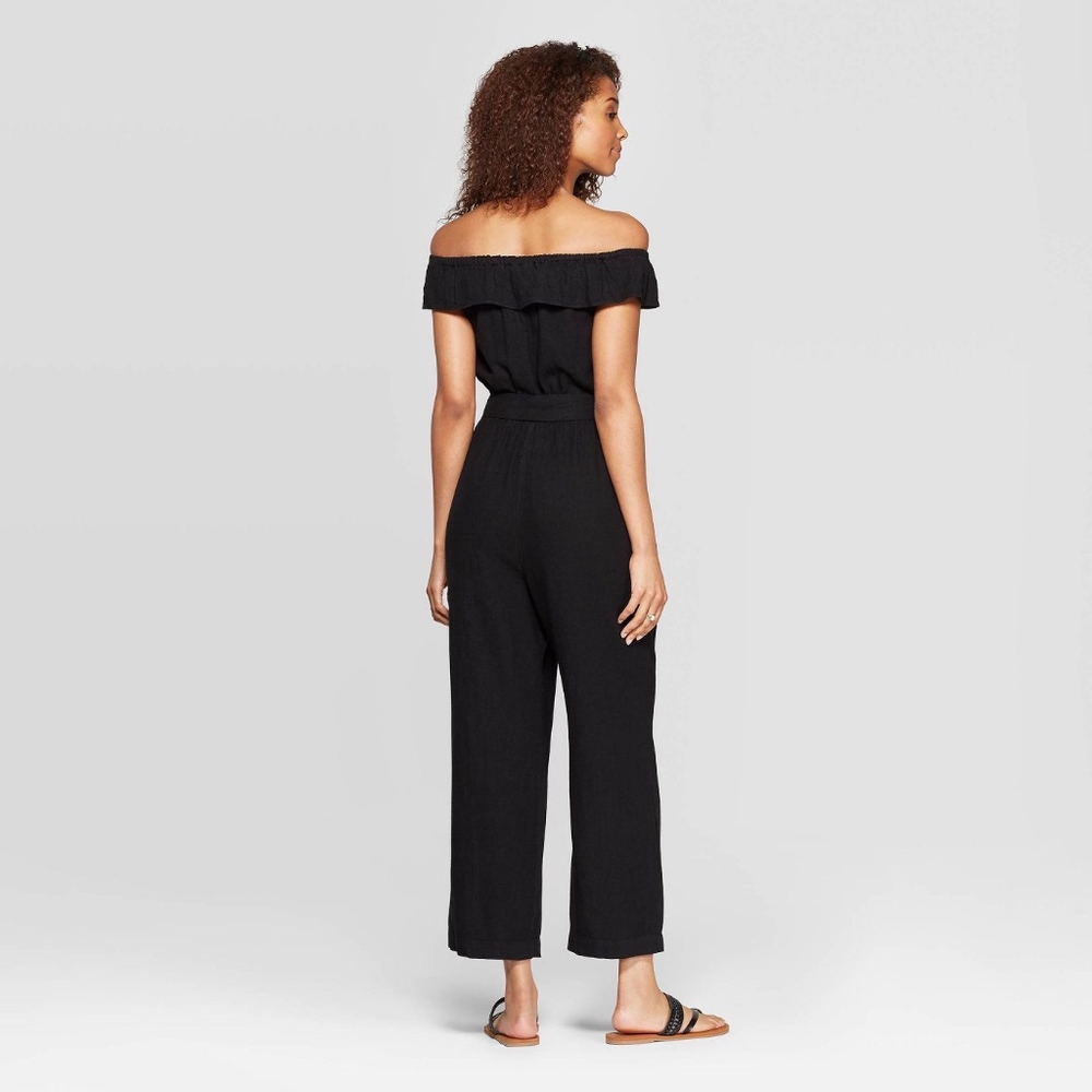Off the Shoulder Full Relaxed Fit Jumpsuit - Picture 3 of 3